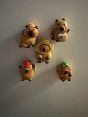 Cute Capybara Fridge Magnets - Set of 5